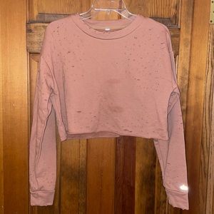 Alo Yoga: Cropped & Distressed Crewneck